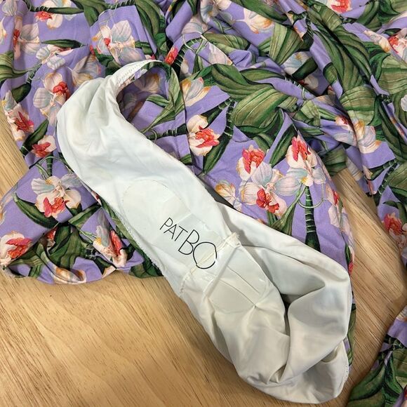 PatBO Floral Cross Front One-Piece Swimsuit Light Purple Size Large NWT - Picture 5 of 9
